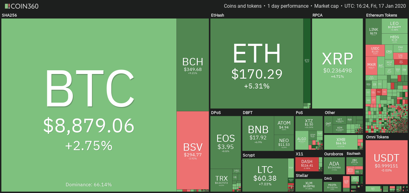 Daily cryptocurrency market performance