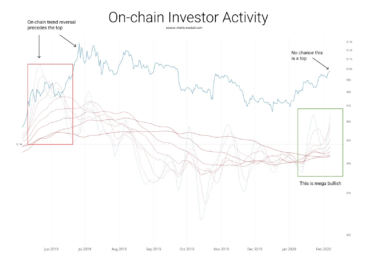 Caption: Bitcoin on-chain investor activity. Source: Willy Woo Twitter