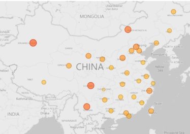 China: Bitcoin Mining Map. Source: Cambridge University.